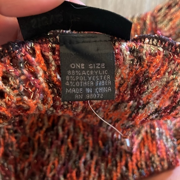 Steve Madden Infinity Fall MultiColor Knit Scarf Shades Of Orange / Green/Gold - Picture 5 of 5